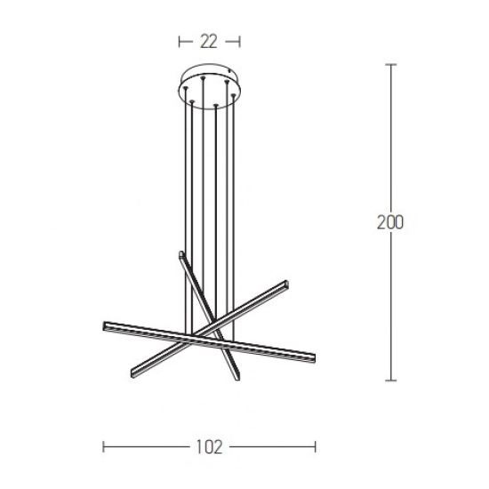 1947 PENDANT LIGHT 47W 3000K BLACK FOR INDOOR USE Zambelis Lights