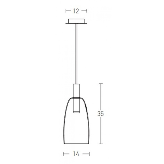 1965 PENDANT LIGHT GLASS 7W SMOKE GRAY Zambelis Lights