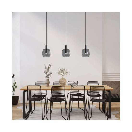 1967 PENDANT LIGHT GLASS 7W SMOKE GRAY Zambelis Lights