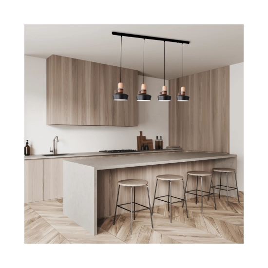 1993-B PENDANT LIGHT 4XE27 MAX 40W BLACK FOR INDOOR USE Zambelis Lights