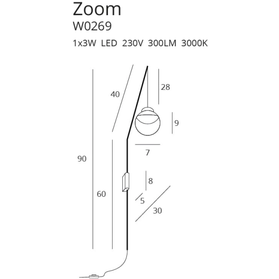 ZOOM W0269 KINKIET MaxLight - zdjęcie dodatkowe 2