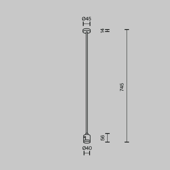 Mocowanie sufitowe Long 700 mm z prostym złączem zasilającym Flarity TRA159C-IPC1-BS Maytoni - zdjęcie dodatkowe 3