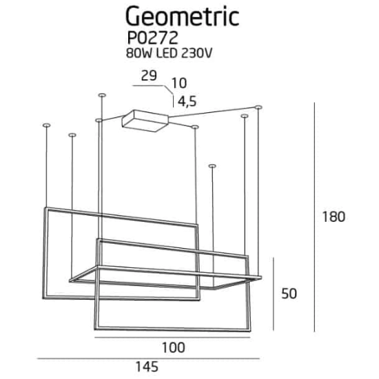 Lampa wisząca Geometric P0272 MaxLight