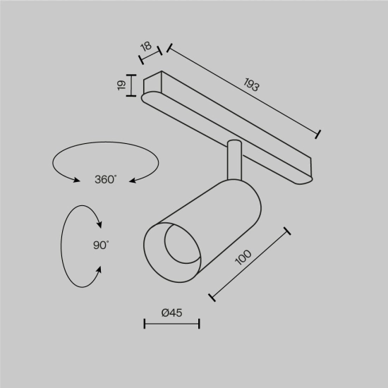 Lampa szynowa Focus Led Exility 2700-6000K 5W 24° Dim Smart TR032-4-5W3K-S-DS-B Maytoni - zdjęcie dodatkowe 5