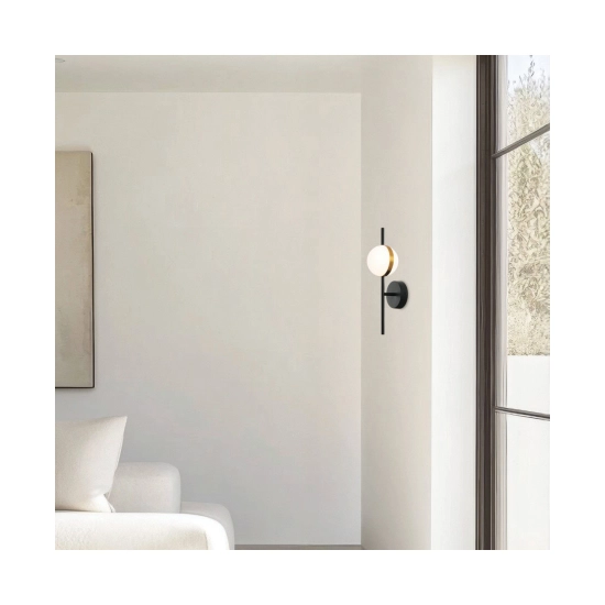 2003 LED SCONCE 8W ALUMINIUM - METAL- ACRYLIC, BLACK & GOLD Zambelis Lights