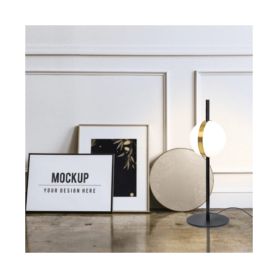 2004 TABLE LIGHT 8W ALUMINIUM - METAL - ACRYLIC, BLACK - GOLD FOR INTERIOR SPACES Zambelis Lights