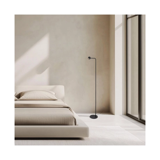 20109 FLOOR LAMP 5W 3000K ALUMINIUM & METAL SANDY BLACK PORTABLE FLOOR LIGHTS FOR INDOOR SPACES Zambelis Lights
