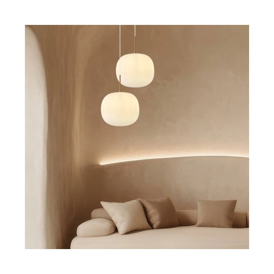 20124 GLASS PENDANT LAMP 40W 1X E27 OPAL GLASS & ANCIENT BRASS Zambelis Lights