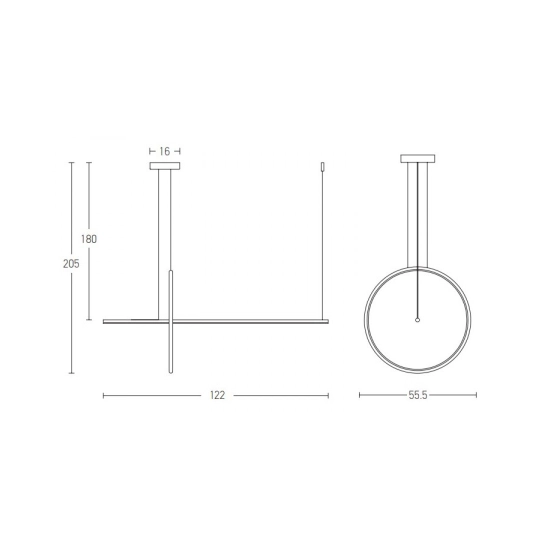 20128 LED PENDANT LIGHT 41W 3000K ALUMINΙUM DIMMING BLACK FOR INTERIOR SPACES Zambelis Lights