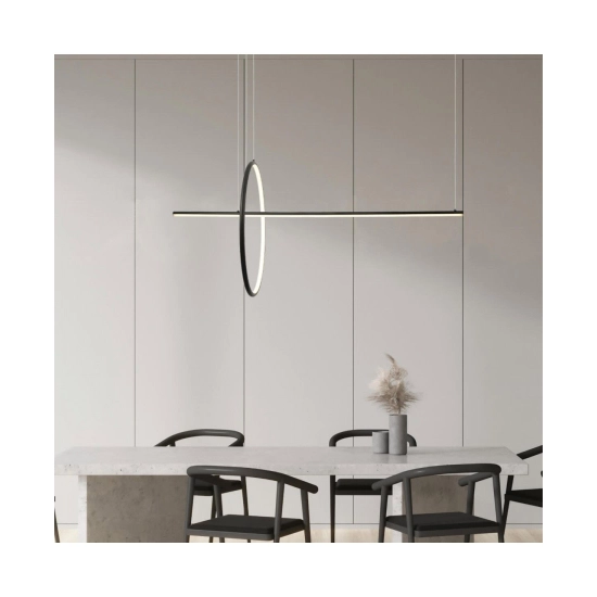 20128 LED PENDANT LIGHT 41W 3000K ALUMINΙUM DIMMING BLACK FOR INTERIOR SPACES Zambelis Lights