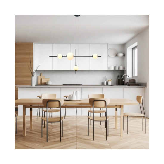 20131 LED PENDANT LIGHT 19W 3000K GLASS & METAL WHITE-BLACK Zambelis Lights