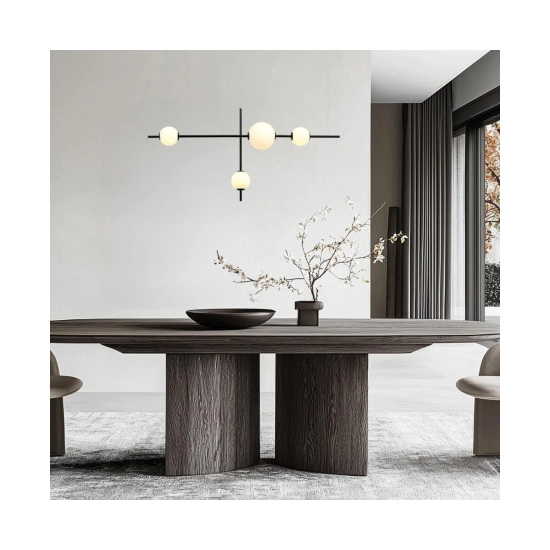 20131 LED PENDANT LIGHT 19W 3000K GLASS & METAL WHITE-BLACK Zambelis Lights