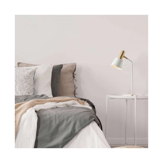 20221 TABLE LAMP E14 MAX 25W IRON WHITE -GOLD ON/OFF SWITCH FOR INTERIOR SPACES Zambelis Lights