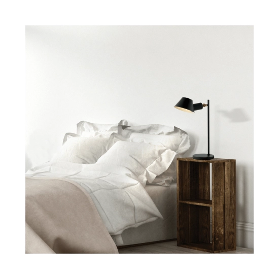 20223 TABLE LAMP E27 MAX 25W METAL -ALUMINUM BLACK -GOLD ROTATING HEAD ON/OFF SWITCH FOR INTERIOR SPACES Zambelis Lights