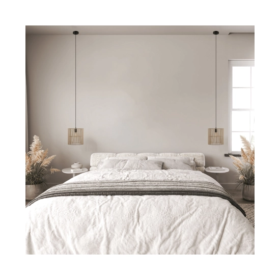 20234 PENDANT LAMP E27 MAX 40W RATTAN NATRUAL SHADE - NATURAL ELEMENTS LIGHTS Zambelis Lights