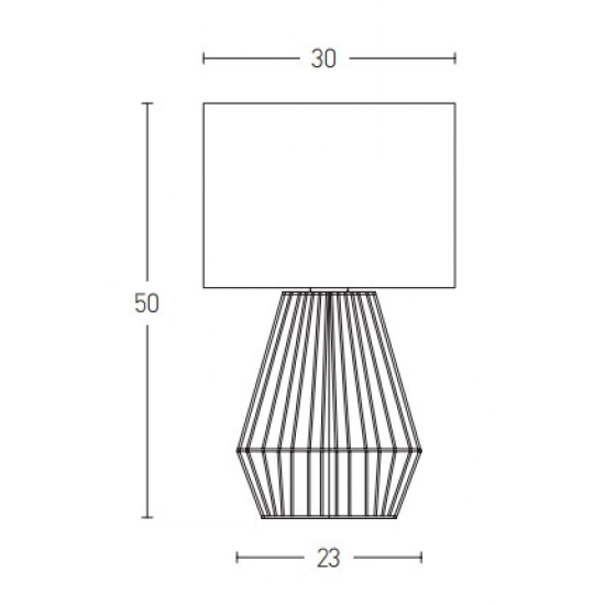 20235 TABLE LAMP E27 MAX 40W THREAD STRING CORD & LINEN NATRUAL ON/OFF SWITCH Zambelis Lights