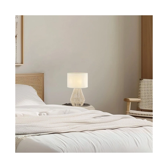 20235 TABLE LAMP E27 MAX 40W THREAD STRING CORD & LINEN NATRUAL ON/OFF SWITCH Zambelis Lights