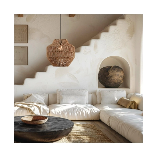 20236 PENDANT LAMP E27 MAX 40W PAPER ROPE BROWN NATURAL ELEMENTS LIGHTSZambelis Lights
