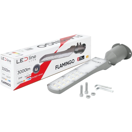 LATARNIA FLAMINGO z czujnikiem zmierzchu 30W 3750lm 4000K biała dzienna 206960 LED LINE
