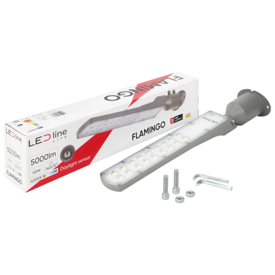 LATARNIA FLAMINGO z czujnikiem zmierzchu 50W 6250lm 4000K biała dzienna 206977 LED LINE