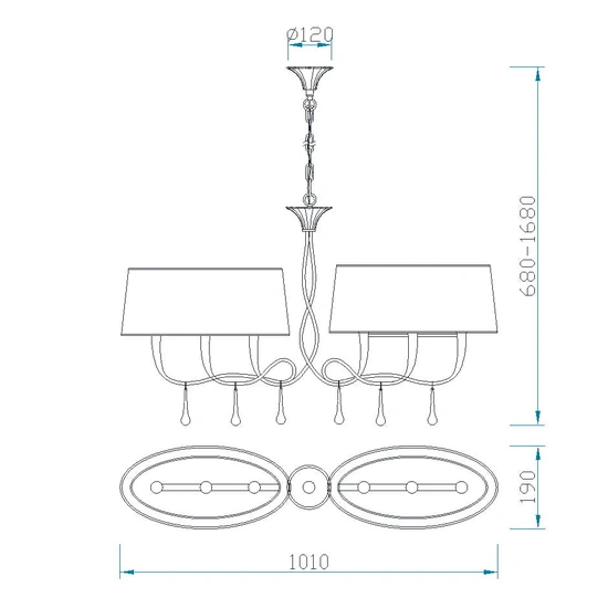 Lampa wisząca Mantra Paola Gold 3541MA - zdjęcie dodatkowe 4