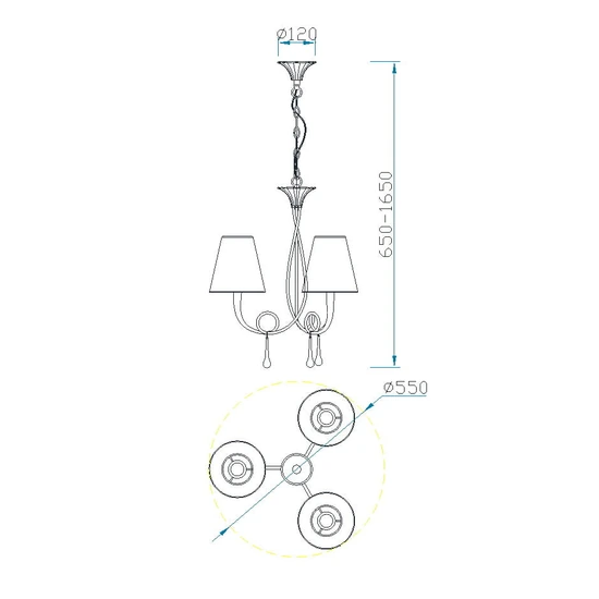 Lampa wisząca Mantra Paola Gold 3542MA - zdjęcie dodatkowe 1