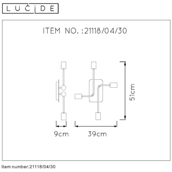 LESTER Plafon E27 czarny 21118/04/30 Lucide - zdjęcie dodatkowe 2