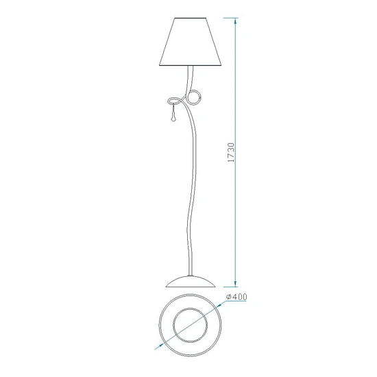Lampa podłogowa Mantra Paola Gold 3543MA - zdjęcie dodatkowe 1