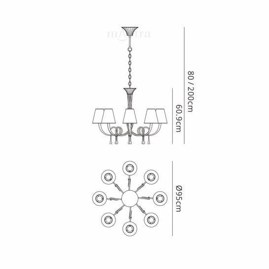 Lampa wisząca Mantra Paola Gold 6205MA - zdjęcie dodatkowe 2