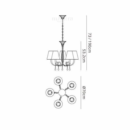 Lampa wisząca Mantra Paola Gold 6206MA - zdjęcie dodatkowe 2