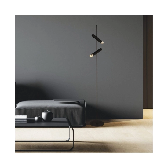 22032 FLOOR LED LAMP 7W 3000K SANDY BLACK - GOLD METAL - ALUMINIUM Zambelis Lights