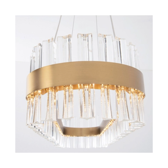 22041 PENDANT LED LIGHT 68W 3000K STAINLESS STEEL-GLASS GOLD MATT Zambelis Lights