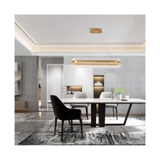 22041 PENDANT LED LIGHT 68W 3000K STAINLESS STEEL-GLASS GOLD MATT Zambelis Lights