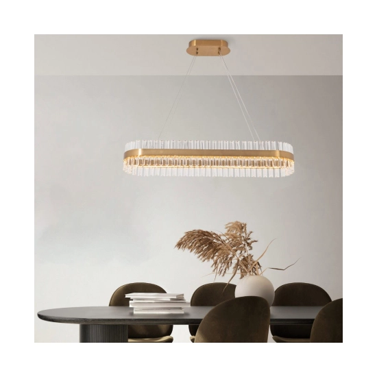 22041 PENDANT LED LIGHT 68W 3000K STAINLESS STEEL-GLASS GOLD MATT Zambelis Lights