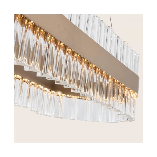 22041 PENDANT LED LIGHT 68W 3000K STAINLESS STEEL-GLASS GOLD MATT Zambelis Lights