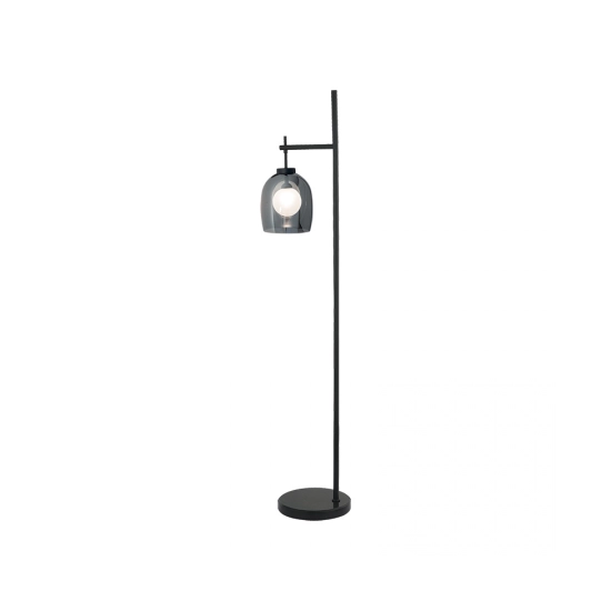 22053 FLOOR LAMP G9 5W MAX BLACK METAL - BLACK MARBLE - SMOKED & OPAL GLASS Zambelis Lights