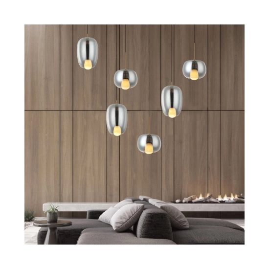 22056 PENDANT LIGHT G9 SMOKE GLASS - GOLD MAT Zambelis Lights
