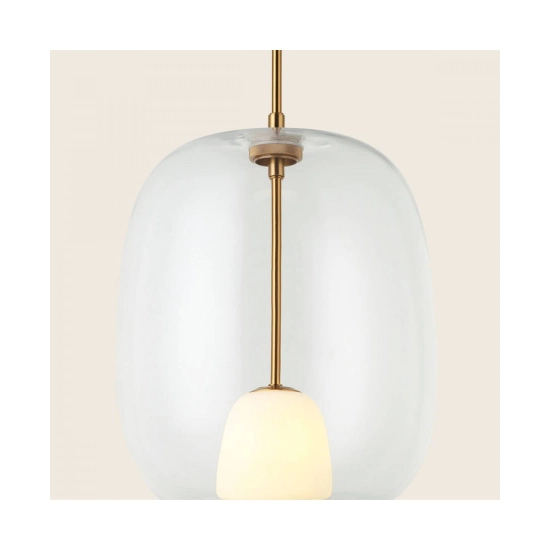 22057 PENDANT LIGHT G9 CLEAR GLASS - GOLD MAT Zambelis Lights