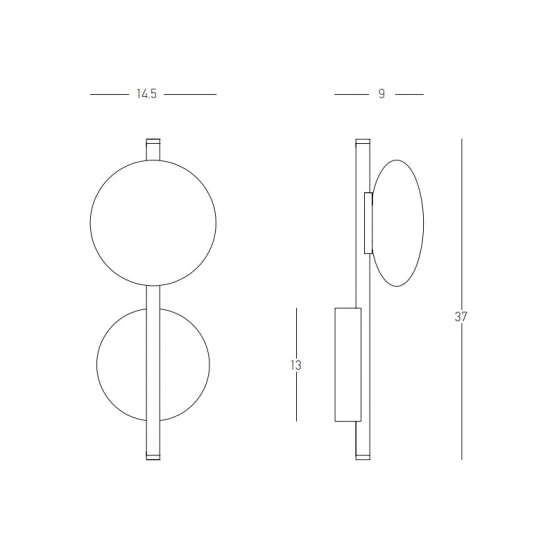 22061 WALL LIGHT 7W METAL - GLASS GOLD MATT Zambelis Lights