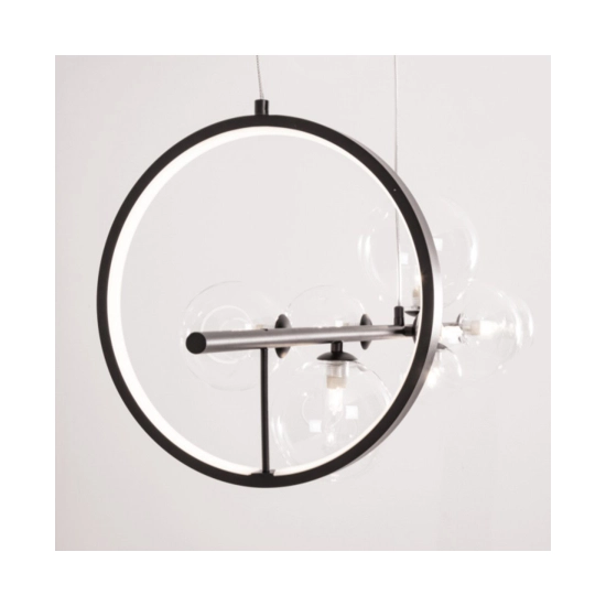 22063 PENDANT LED LIGHT 14W + 7XG9 METAL-GLASS BLACK Zambelis Lights