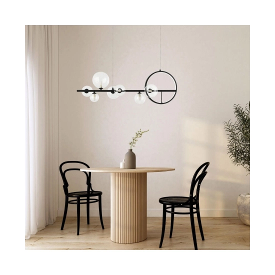 22063 PENDANT LED LIGHT 14W + 7XG9 METAL-GLASS BLACK Zambelis Lights