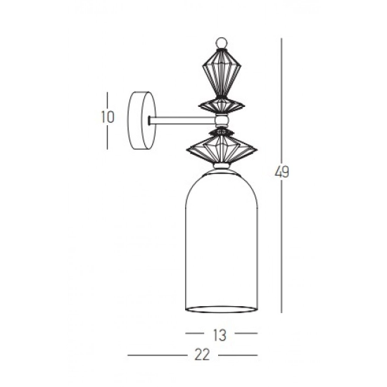 22080 WALL LIGHT 1XE27 MAX 40W OPAL WHITE GLASS & CERAMICS Zambelis Lights