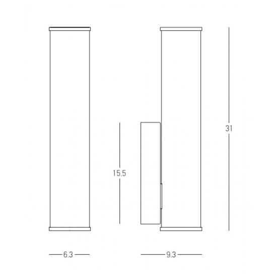 22087 LED WALL LIGHT 7W 3000K ALUMINIUM IP44 Zambelis Lights