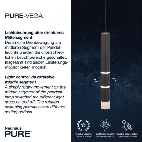 Lampa wisząca PURE-VEGA 2211-18 Paul Neuhaus