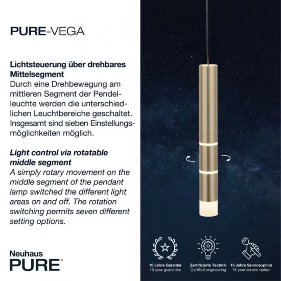 Lampa wisząca PURE-VEGA 2211-60 Paul Neuhaus