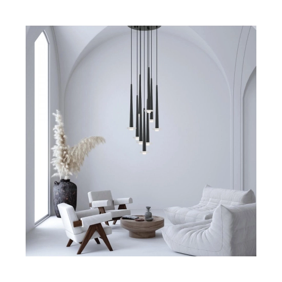 22113 PENDANT LED LIGHT 25W 3000K ALUMINUM -MARBLE BLACK Zambelis Lights