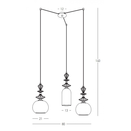 22152 PENDANT LIGHT 3XE27 METAL/CERAMIC/OPAL GLASS Zambelis Lights