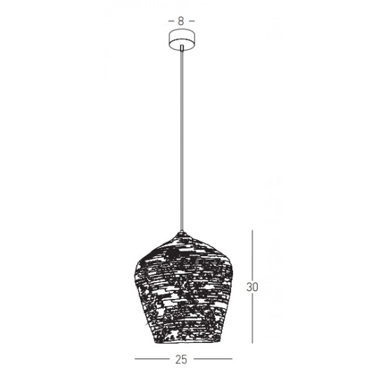 22163 PENDANT LAMP NATURAL BRAIDED WHEAT 1XE27 Zambelis Lights