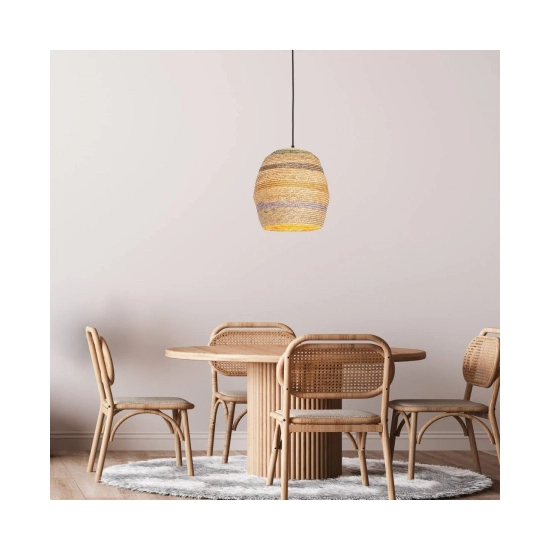 22165 PENDANT LAMP NATURAL BRAIDED WHEAT 1XE27 Zambelis Lights