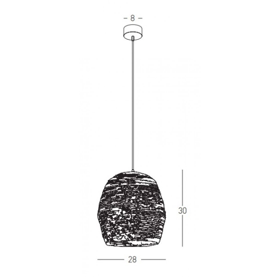22165 PENDANT LAMP NATURAL BRAIDED WHEAT 1XE27 Zambelis Lights